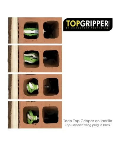 Taco Topgripper Bimaterial Ø 8 mm. (Caja 100 unidades) Taco Anclaje Universal, Taco Hormigon, Taco Pladur, Taco Ladrillo