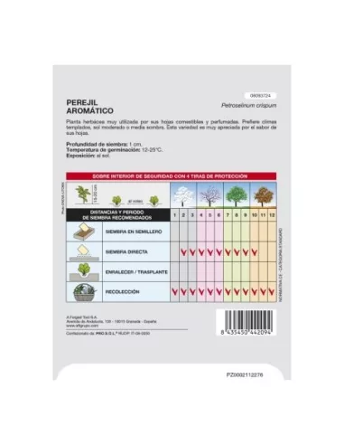 Semillas Aromaticas Perejil Aromatico (8 gramos) Horticultura, Horticola, Semillas Huerto.