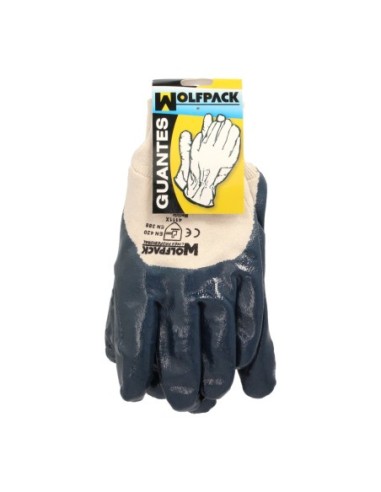 Guantes Nitrilo / Lona Pesados Nimax 10" (Par)