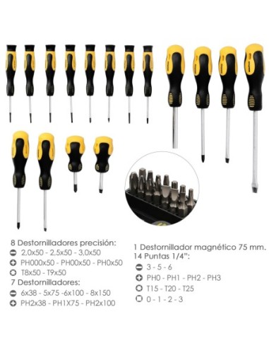 Set De Destornilladores Normales y De Precision 30 Piezas. Destornillador Precision. Reparación De Telefonia, Portatiles,