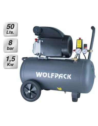 Compresor Aire Wolfpack 50 Litros / 8 Bares / 1,5 Kw - 2,0 HP