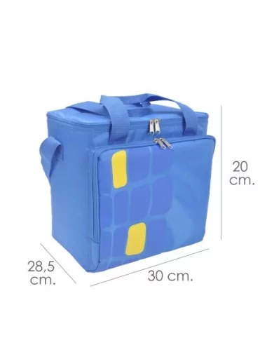 Bolsa Termica Porta Alimentos Nevera 15 Litros Forro Interior PEVA, Con Espuma Aislante, Color Azul